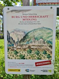 Burg M&ouml;dling info board, photo by Terra Over Fly